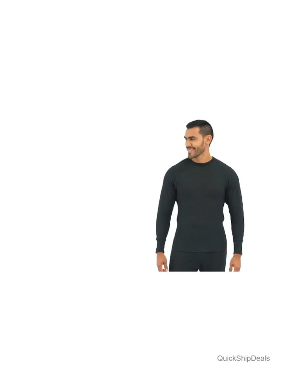 Heavyweight Cotton Waffle Thermal Underwear Crew Top Long Sleeve Men's Base